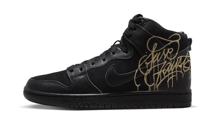 Nike SB Dunk High FAUST Black Gold czarny-złoty - widok główny z boku | Saturaise.com