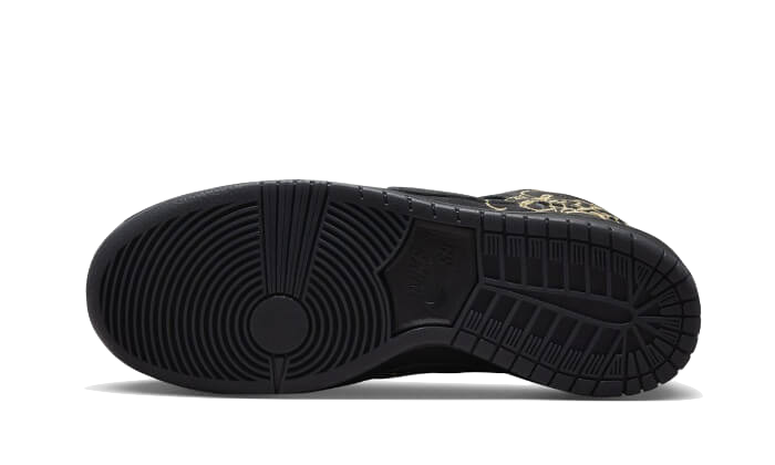 Buty Nike SB Dunk High FAUST Black Gold - widok z przodu - Rozmiary EU