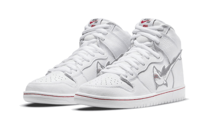 Kup oryginalne SB Dunk High Oski Great White Shark DC8908-105 - widok z drugiego boku - Sneakersy