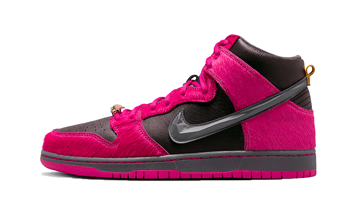Nike SB Dunk High Run The Jewels czarny-różowy - widok główny z boku | Saturaise.com