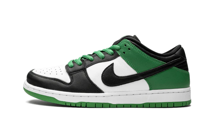 Nike SB Dunk Low Classic Green czarny-biały - widok główny z boku | Saturaise.com