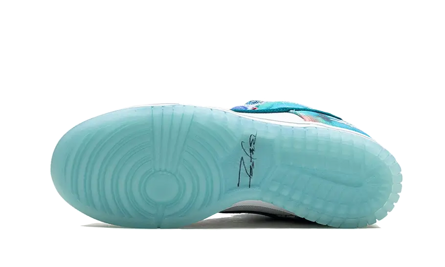 100% Oryginalne Futura Laboratories x Nike SB Dunk Low Bleached Aqua" - widok z tyłu - 1690.00 PLN