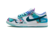 Yeezy Futura Laboratories x Nike SB Dunk Low Bleached Aqua" biały-niebieski - widok główny z boku | Saturaise.com