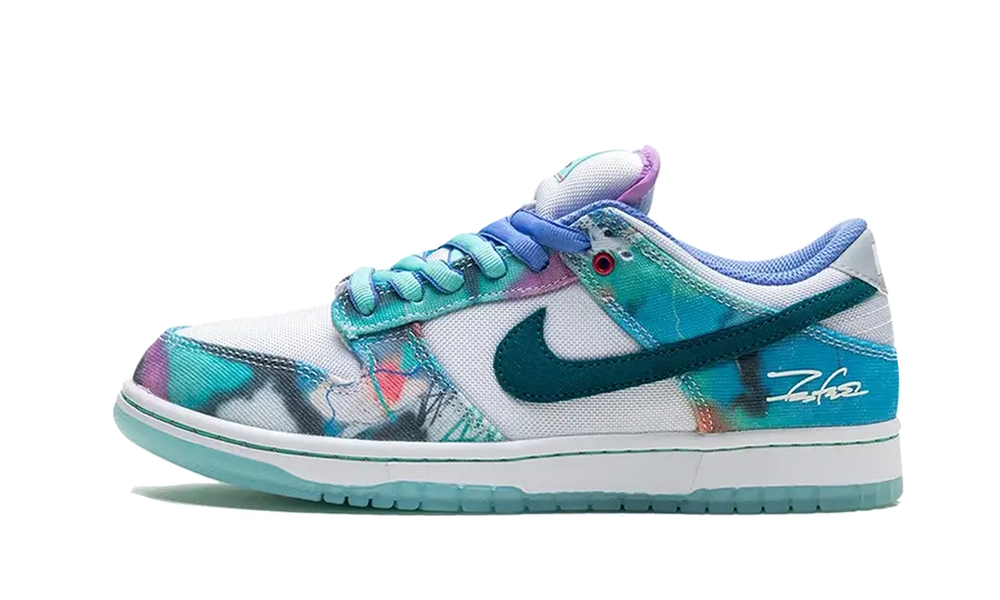 Nike SB Dunk Low Futura Laboratories Bleached Aqua biały - widok główny z boku | Saturaise.com