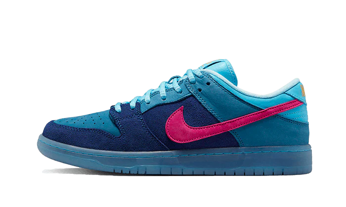 Nike SB Dunk Low Run The Jewels czarno-niebieski - widok główny z boku | Saturaise.com