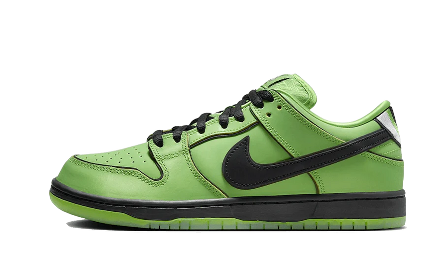 Nike SB Dunk Low The Powerpuff Girls Buttercup czarny-zielony - widok główny z boku | Saturaise.com