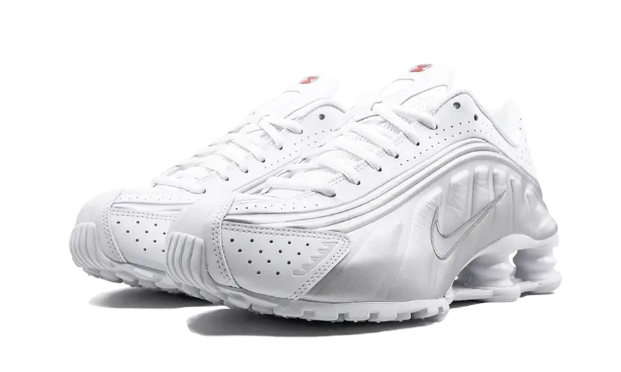 Kup oryginalne Shox R4 White Metallic Silver - widok z drugiego boku - Sneakersy