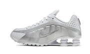 Nike Shox R4 White Metallic Silver biały-pomarańczowy - widok główny z boku | Saturaise.com
