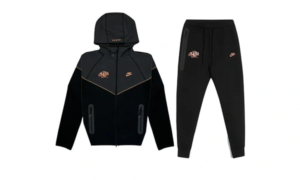 Nike Sportswear x Central Cee Syna World Tech Fleece Hoodie & Joggers Set Black/Metallic Red Bronze