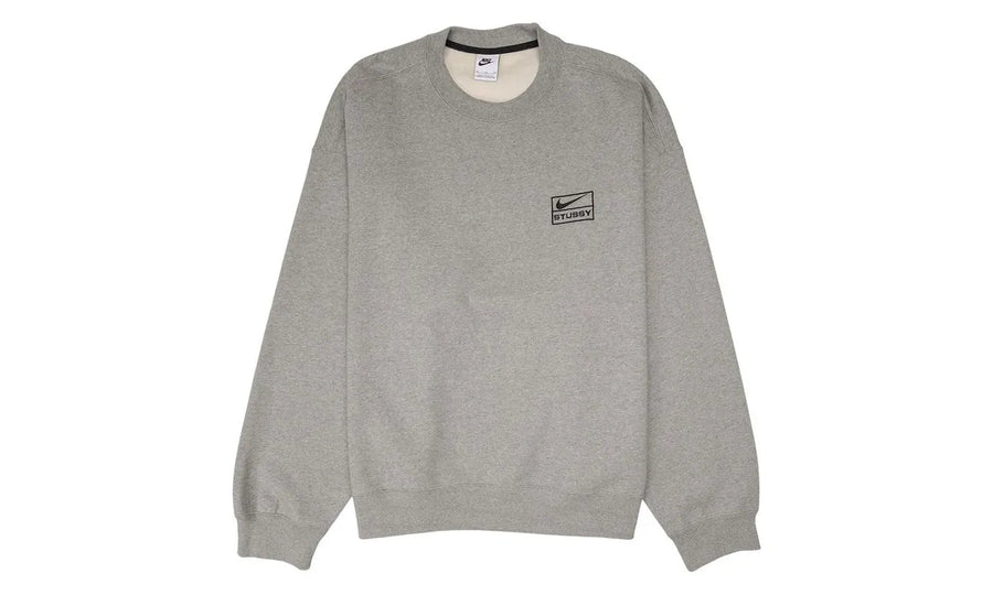 Nike Nike x Stussy Crew Fleece Grey szary - widok główny z boku | Saturaise.com