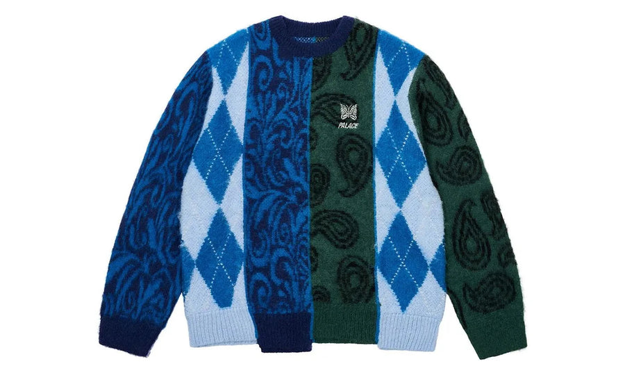 Palace Palace x Needles Hairy Knit Fabric brązowy - widok główny z boku | Saturaise.com