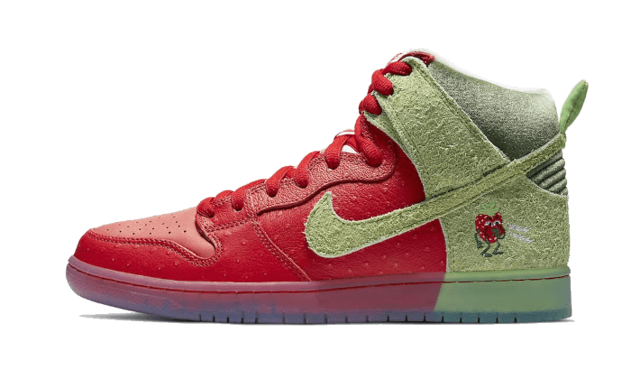 Nike SB Dunk High Pro QS Strawberry Cough czerwony-zielony - widok główny z boku | Saturaise.com