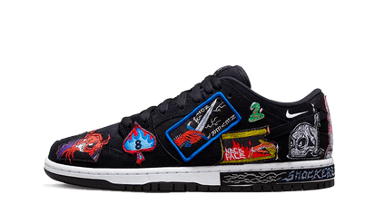 Nike SB Dunk Low Neckface czarny-biały - widok główny z boku | Saturaise.com