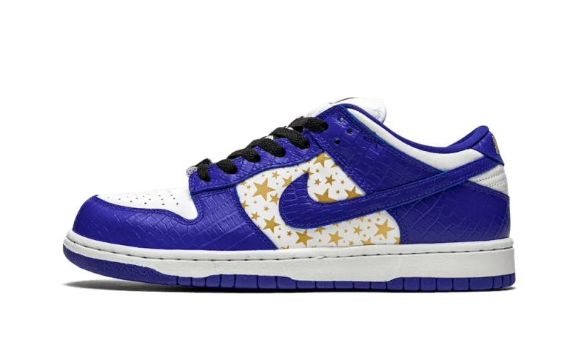 Yeezy Nike SB Dunk Low Supreme Hyper Royal czarno-niebieski - widok główny z boku | Saturaise.com
