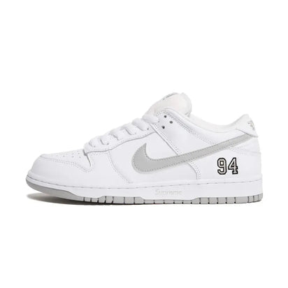 Supreme x Nike SB Dunk Low 94 White Metallic Silver