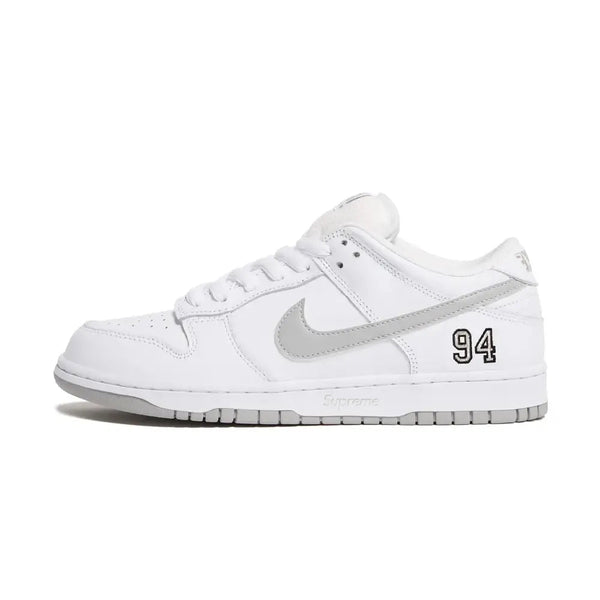 Supreme x Nike SB Dunk Low 94 White Metallic Silver
