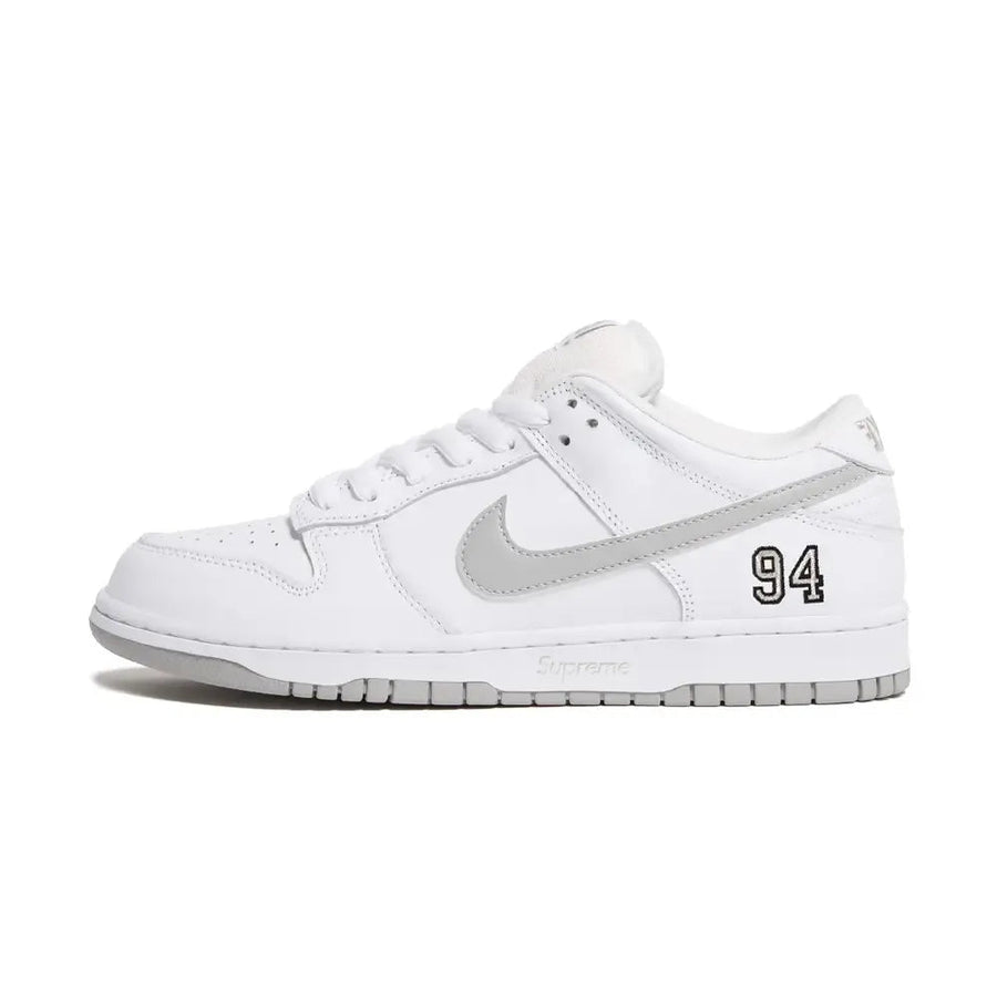 Supreme x Nike SB Dunk Low 94 White Metallic Silver