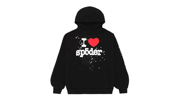 Sp5der I Heart SP5 Hoodie Black