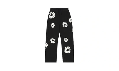 Spodnie Dresowe Denim Tears Cotton Wreath Pants Open Hem Black