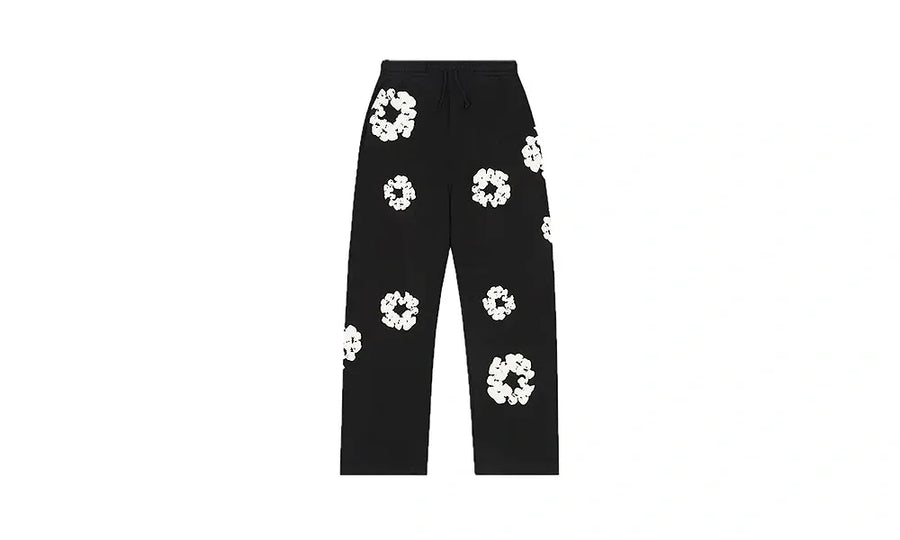 Spodnie Dresowe Denim Tears Cotton Wreath Pants Open Hem Black