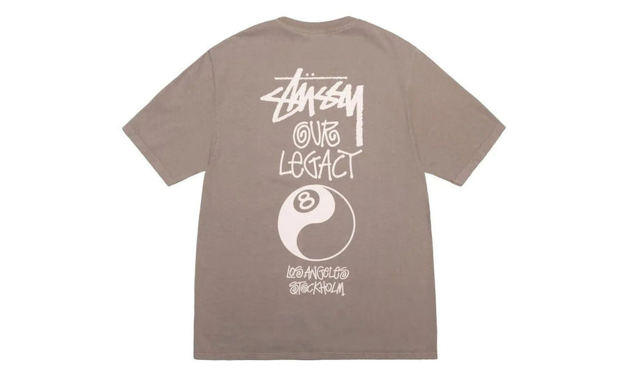 Stussy Stussy x Our Legacy Work Shop 8 Ball Yin Yang Pigment Dyed Tee Taupe - widok główny z boku - Streetwear