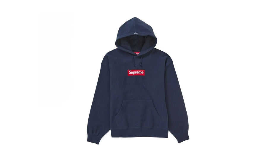Supreme Supreme Box Logo Hooded Sweatshirt Sweatshirt (FW24) Navy - widok główny z boku - Streetwear