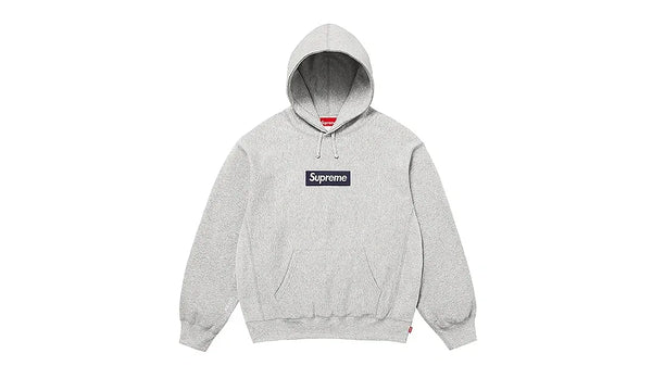 Supreme Burberry Box Logo Hooded Sweatshirt Heather Grey