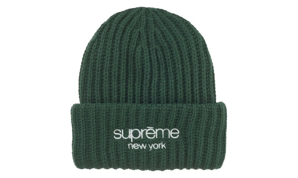 Supreme Classic Logo Chunky Ribbed Beanie (FW24) Dark Green
