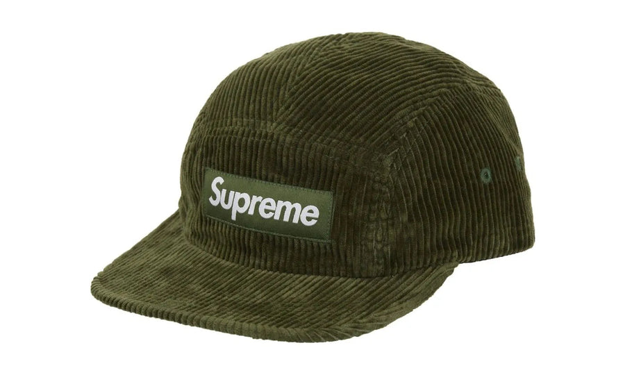 Supreme Supreme Corduroy Camp Cap (FW24) Green - widok główny z boku - Akcesoria