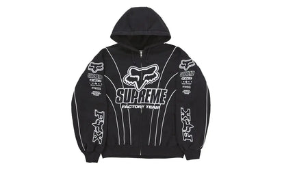 Fox Racing x Supreme Zip Up Hooded Sweatshirt Black