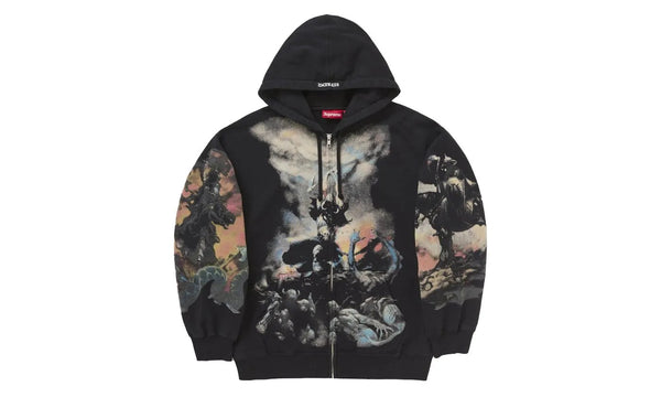 Supreme Frazetta Zip Up Hooded Sweatshirt Black