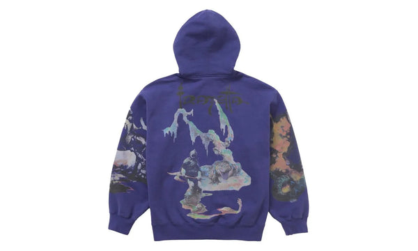 Supreme Frazetta Zip Up Hooded Sweatshirt Washed Navy - Supreme Frazetta Zip Up Hooded Sweatshirt Washed Navy - widok z drugiego boku - Premium Quality