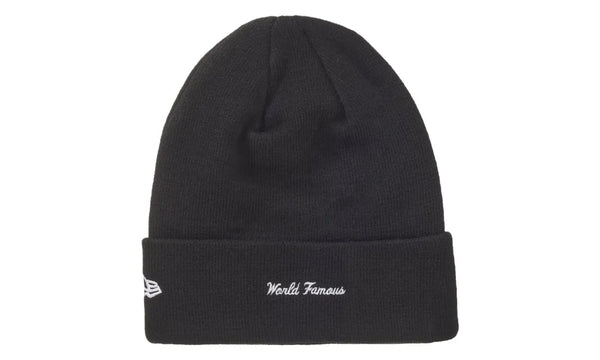 Supreme New Era Box Logo Beanie (FW24) Black - Supreme New Era Box Logo Beanie (FW24) Black - widok z drugiego boku - Markowe dodatki