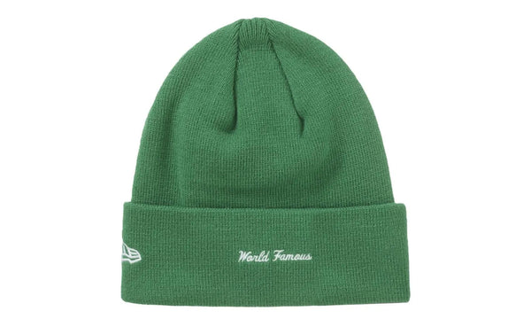 Supreme New Era Box Logo Beanie (FW24) Green - Supreme New Era Box Logo Beanie (FW24) Green - widok z drugiego boku - Markowe dodatki