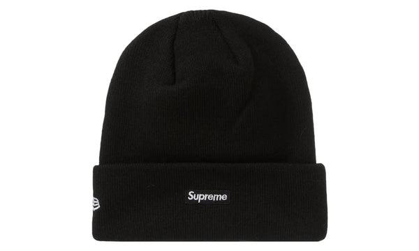 Supreme New Era S Logo Beanie Black - Supreme New Era S Logo Beanie Black - widok z drugiego boku - Markowe dodatki