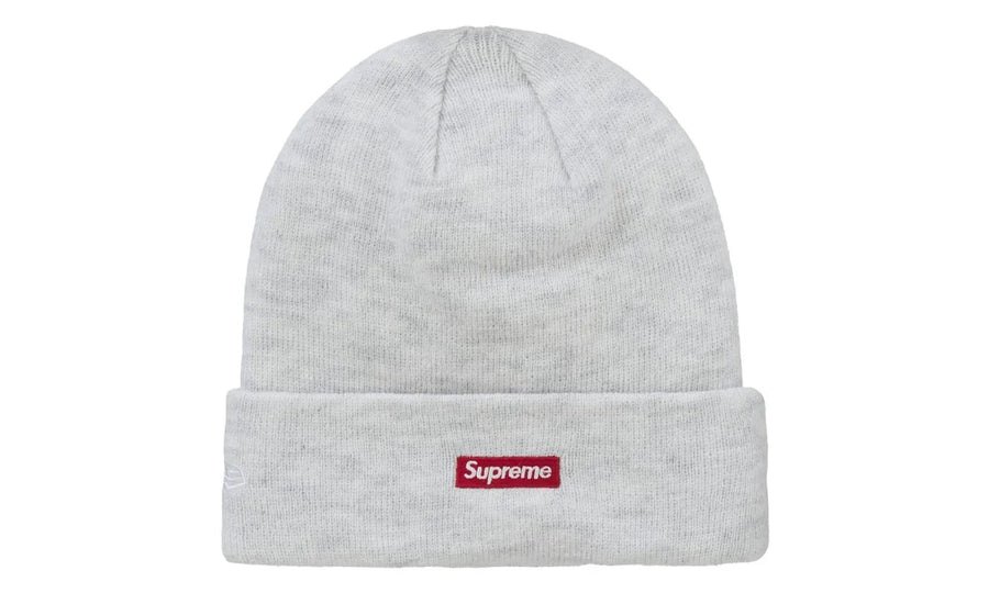 Supreme New Era S Logo Beanie (FW24) Heather Grey - widok z drugiego boku - Markowe dodatki
