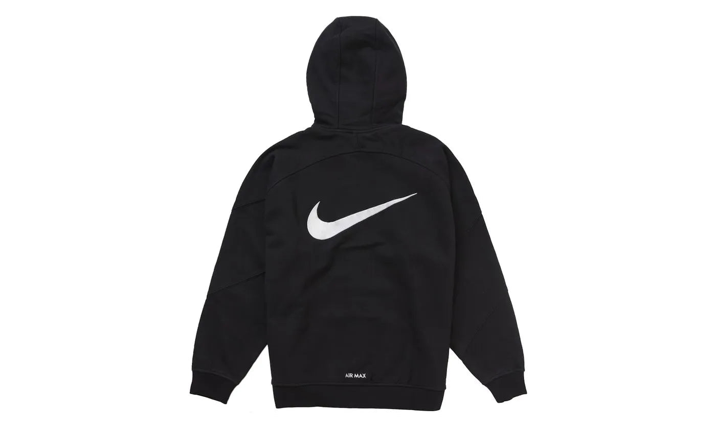 supreme nike stripe hooded sweatshirt black