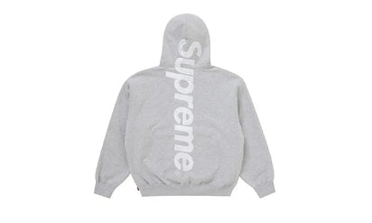 Supreme Satin Applique Hooded Sweatshirt FW24 Heather Grey
