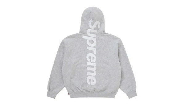 Supreme Satin Applique Hooded Sweatshirt FW24 Heather Grey