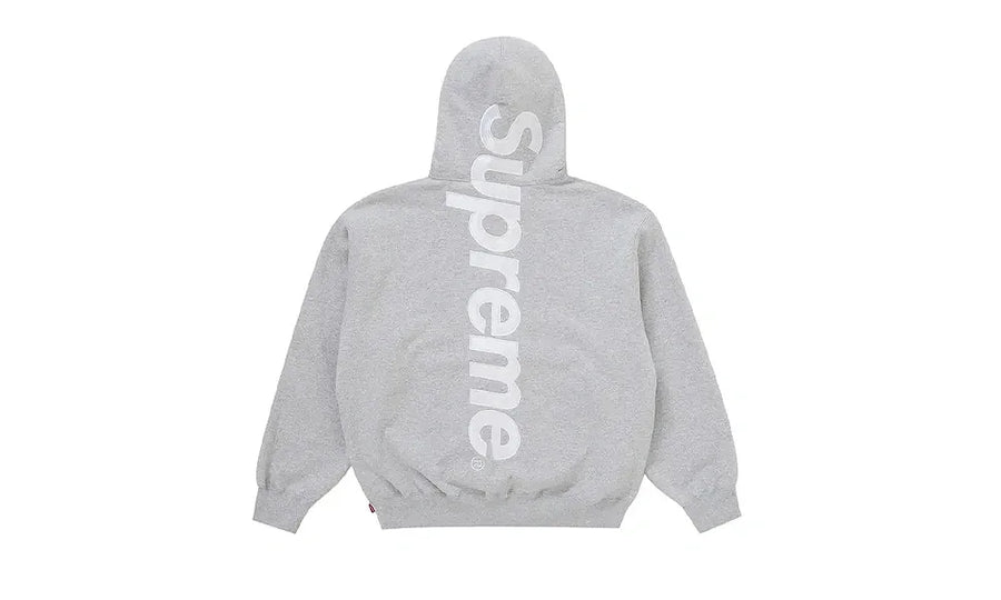 Supreme Satin Applique Hooded Sweatshirt FW24 Heather Grey