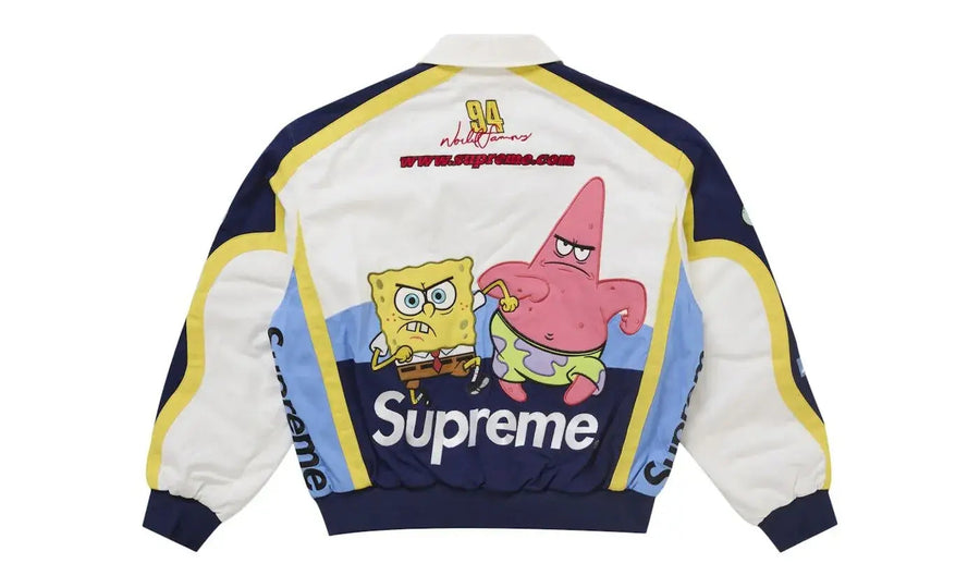 Supreme SpongeBob SquarePants Jeff Hamilton Racing Jacket White - widok z drugiego boku - Premium Quality