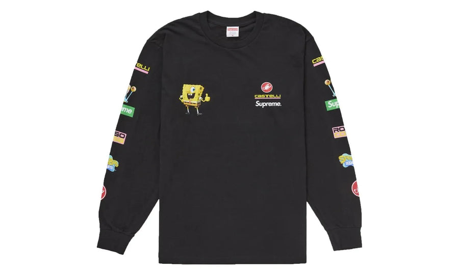 Supreme SpongeBob/Castelli Racing L/S Tee Black - widok z drugiego boku - Premium Quality