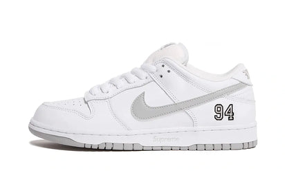 Supreme x Nike SB Dunk Low 94 White Metallic Silver