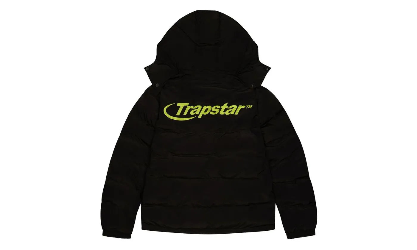 Trapstar Trapstar Hyperdrive Detachable Hooded Puffer Jacket Black/Lime - widok główny z boku - Streetwear