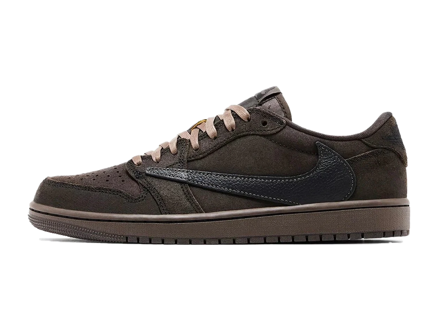 Air Jordan Air Jordan 1 Retro Low OG SP Travis Scott Velvet Brown brązowo-biały - widok główny z boku | Saturaise.com