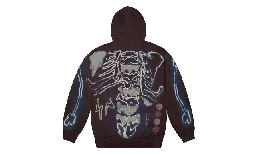 Travis Scott Cactus Jack For Fragment Skeleton Graffiti Full Zip Hoodie Multi - widok z drugiego boku - Premium Quality