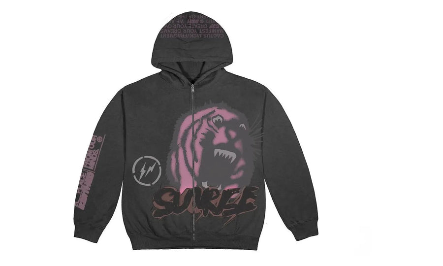 Travis Scott Travis Scott Cactus Jack For Fragment Sunrise Zip Up Hoodie Black - widok główny z boku - Streetwear