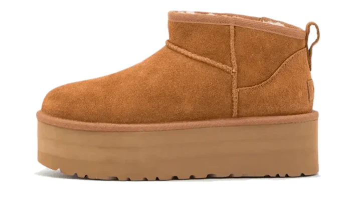 UGG UGG Classic Ultra Mini Platform Boot Chestnut (Women's) biały-brązowy - widok główny z boku | Saturaise.com