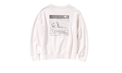 Kaws Uniqlo Longsleeve Sweatshirt KAWS White - widok z drugiego boku - Limitowana edycja