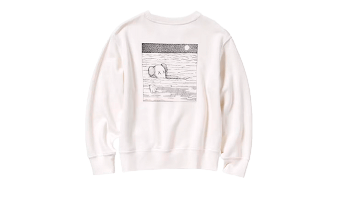 Kaws Uniqlo Longsleeve Sweatshirt KAWS White - widok z drugiego boku - Limitowana edycja
